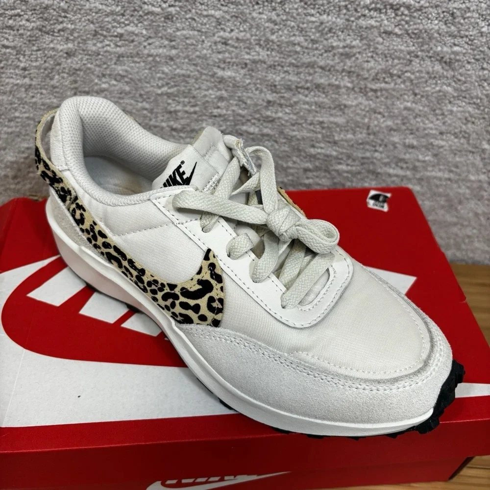 Nike Women's Waffle Debut Phantom Summit White Leopard Sz 6.5 HF1856-001 NWOB